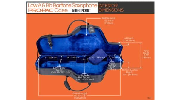 PROTEC Pro Pac PB311CT case for baritone saxophone