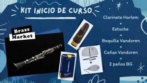Kit Estudio: Clarinete Harlem +Boquilla Vandoren + Cañas Vandoren + Hisopos BG