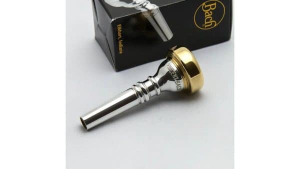 Boquilla Bach plateada con anillo dorado para Flugelhorn
