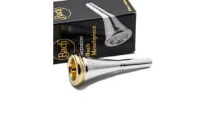 Bach silver-plated mouthpiece with gold ring for French horn